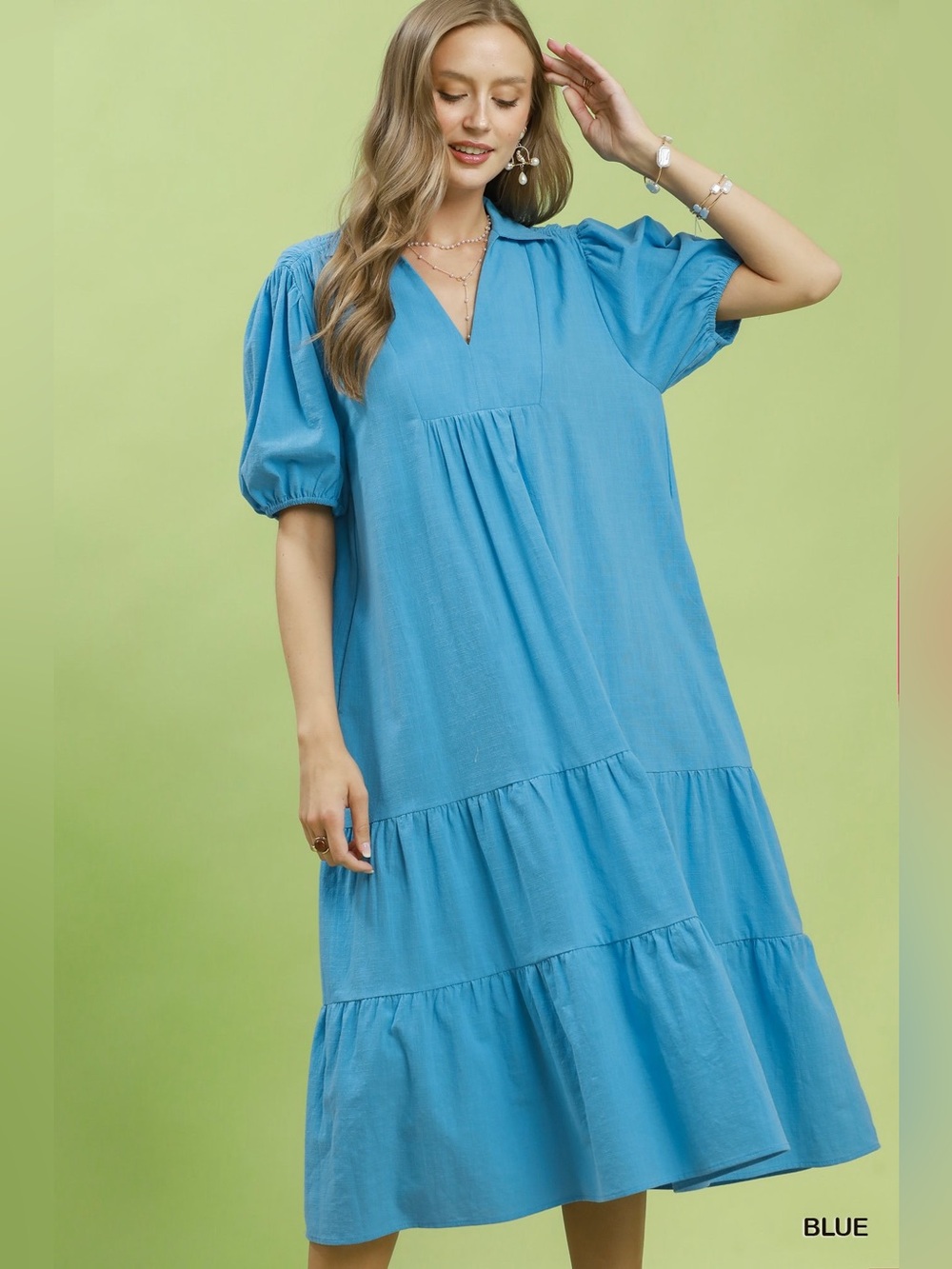 Umgee Solid Tiered Midi Dress NWT🛍️